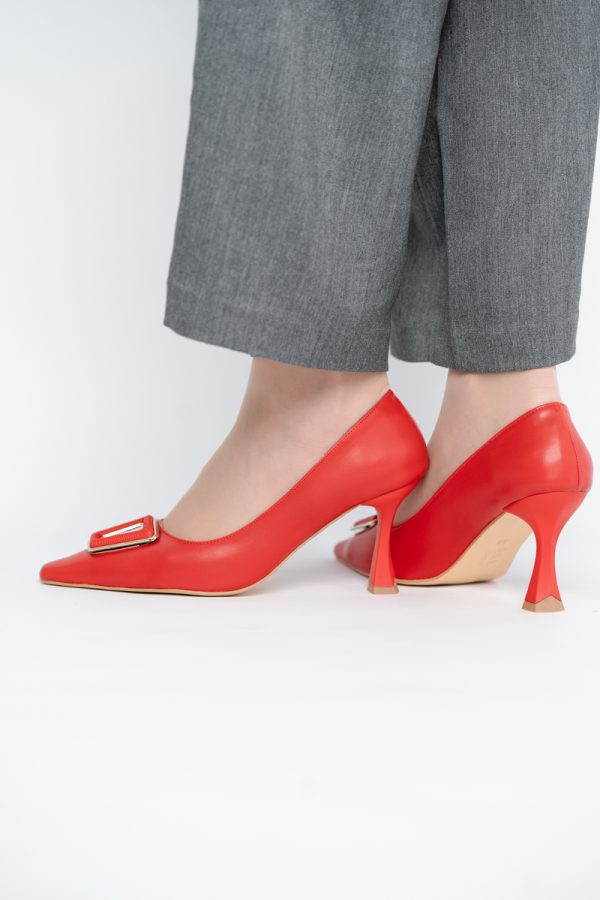 Pantofi Damă Stiletto Roșu Mat din Piele Ecologică (BS0202AY2411196) 123