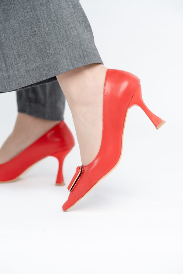 Pantofi Damă Stiletto Roșu Mat din Piele Ecologică (BS0202AY2411196) 121