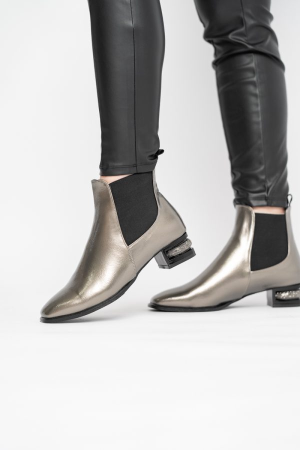 Botine damă din piele ecologică Platina lac BS151BT2410027 119