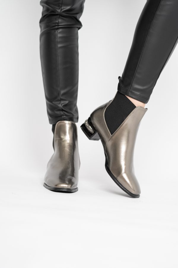 Botine damă din piele ecologică Platina lac BS151BT2410027 121