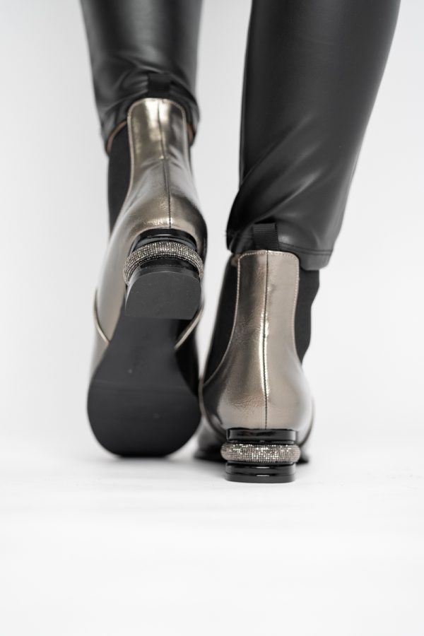 Botine damă din piele ecologică Platina lac BS151BT2410027 123