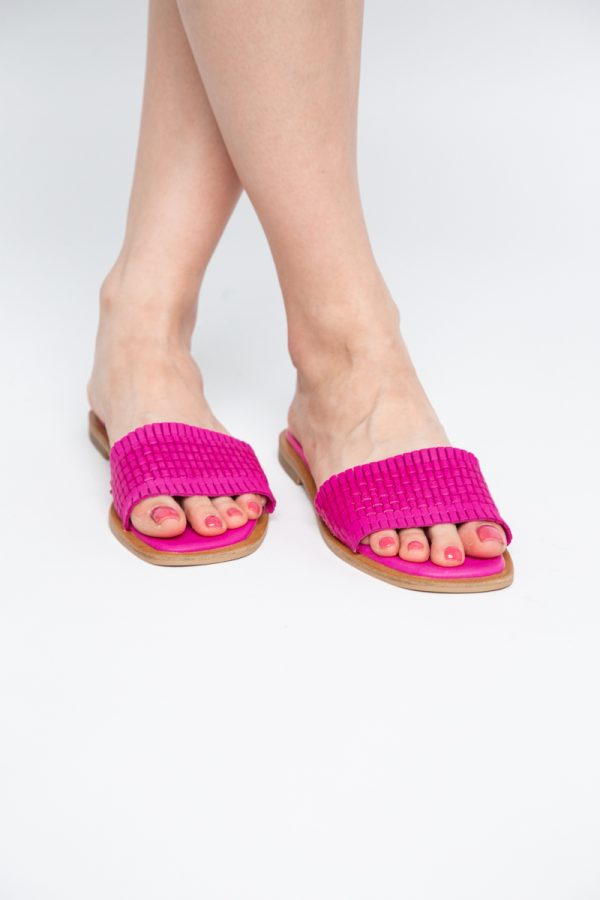 Papuci Damă Fără Toc din Piele Naturală culoare Fuchsia Nicoletta (BS21TR2405528) 121