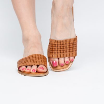 Papuci Damă Fără Toc din Piele Naturală culoare Maro Nicoletta (BS21TR2405532)