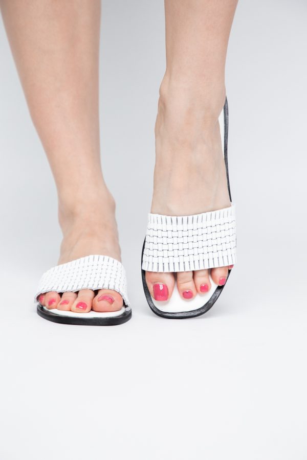 Papuci Damă Fără Toc din Piele Naturală culoare Alb Nicoletta (BS21TR2405527) 119