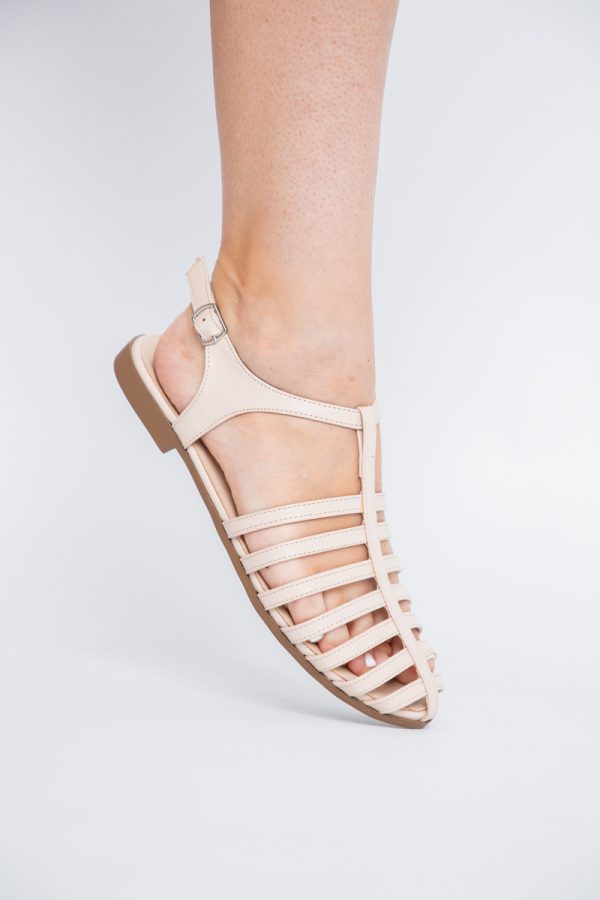 Sandale fără Toc din Piele Ecologică Bej (BS01SN2405277) 119