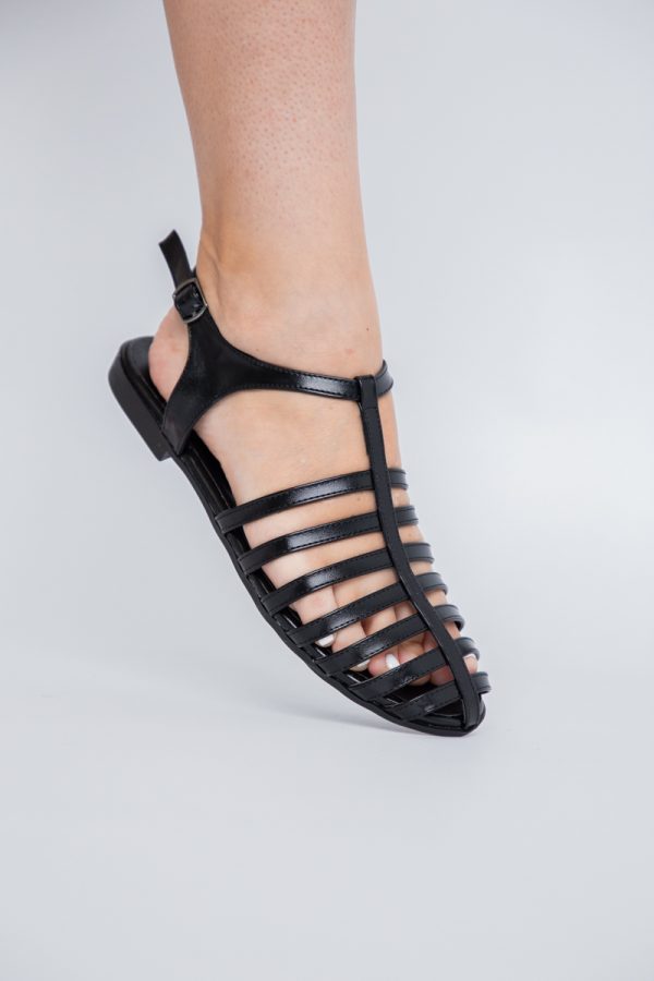 Sandale fără Toc din Piele Ecologică Negru lucios (BS01SN2405280) 119