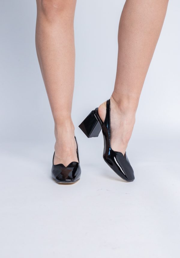 Pantofi cu Toc Eleganti Decupați din Piele Ecologica culoare Negru - BS1231AY2405274 121