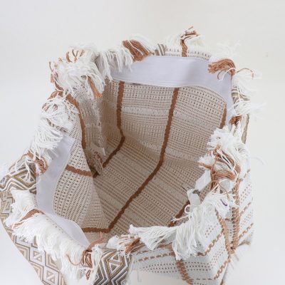 Geantă de plajă țesută pentru femei culoare Alb David Jones BS7065CM2404967