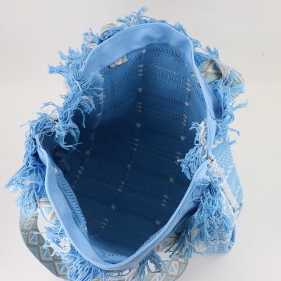 Geantă de plajă țesută pentru femei culoare Albastru David Jones BS7065CM2404966
