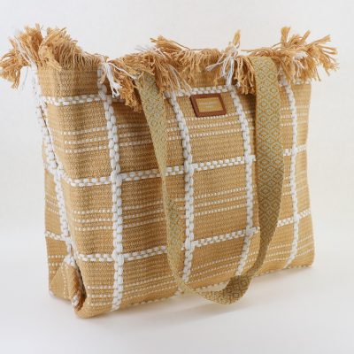 Geantă de plajă țesută pentru femei culoare Bej David Jones BS7065CM2404964