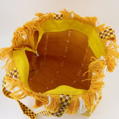 Geantă de plajă țesută pentru femei culoare Galben David Jones BS7065CM2404963