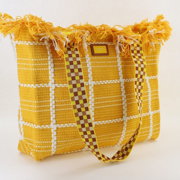 Geanta de Plaja - Geantă de plajă țesută pentru femei culoare Galben David Jones BS7065CM2404963