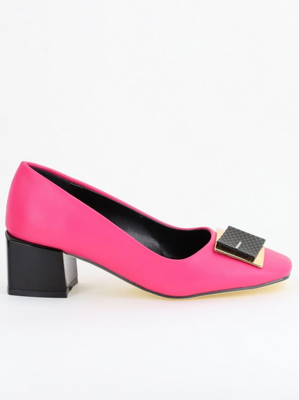 Pantofi cu Toc Eleganti cu Pietricele din Piele Ecologică culoare Fuchsia- BS131AY2405266 121