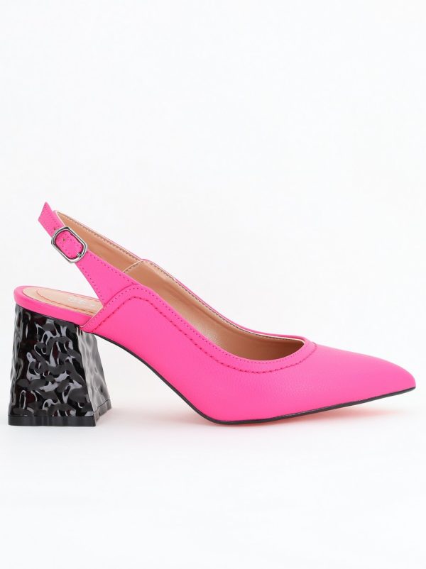 Pantofi cu Toc Eleganti Decupați din Piele Ecologica culoare Fuchsia - BS774AY2404259 122