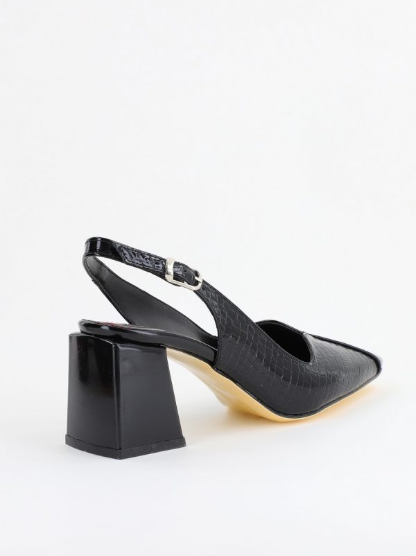 Pantofi cu Toc Eleganti Decupați din Piele Ecologica culoare Negru - BS1231AY2405274 127