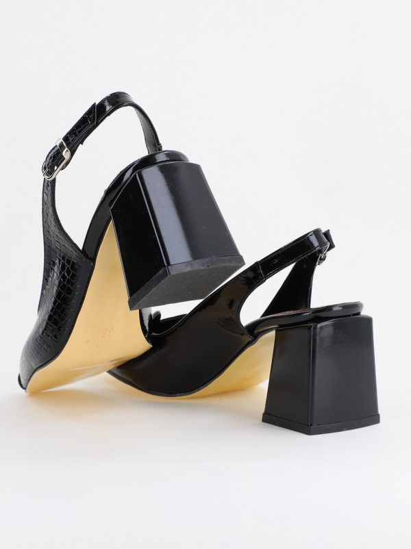 Pantofi cu Toc Eleganti Decupați din Piele Ecologica culoare Negru - BS1231AY2405274 122