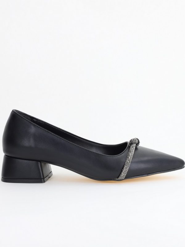 Pantofi Damă cu Toc Jos din Piele Ecologică culoare Negru (BS021AY2405464) 120