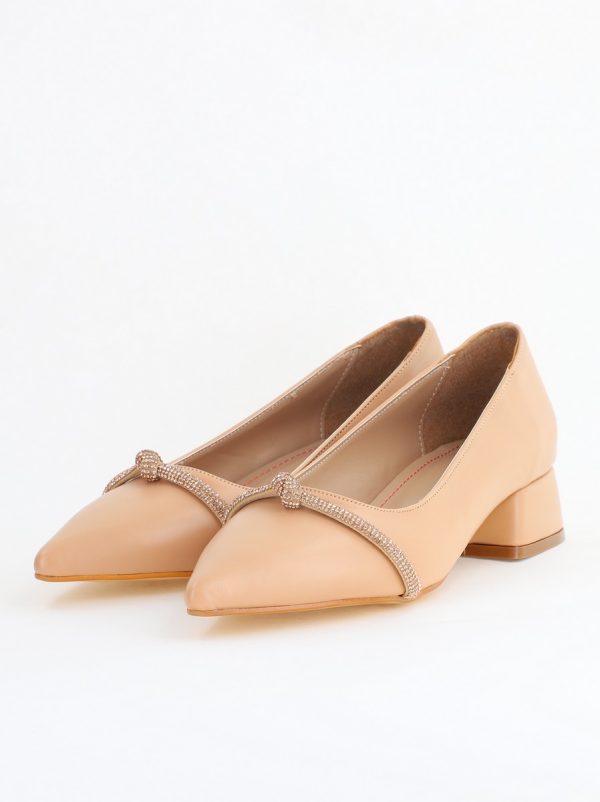 Pantofi Damă cu Toc Jos din Piele Ecologică culoare Nud (BS021AY2405460) 120