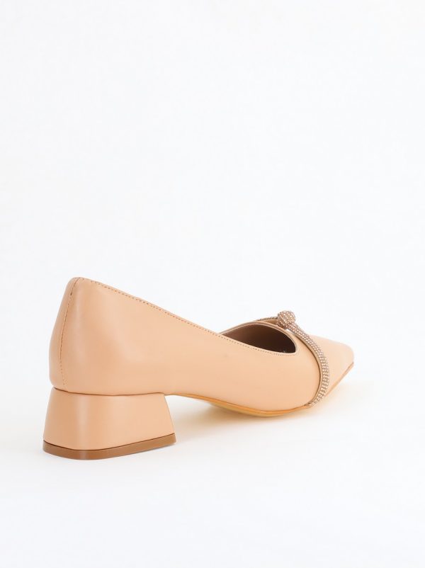 Pantofi Damă cu Toc Jos din Piele Ecologică culoare Nud (BS021AY2405460) 126