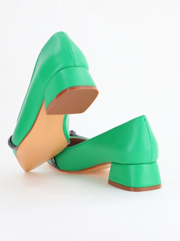 Pantofi Damă cu Toc Jos din Piele Ecologică culoare Verde (BS021AY2405462) 122