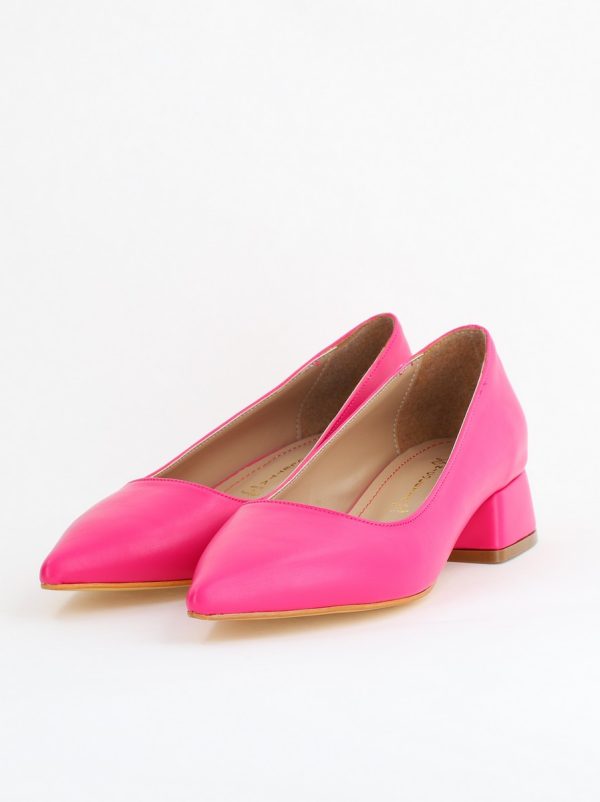Pantofi Damă cu Toc Jos din Piele Ecologică Fuchsia mat (BS020AY2405468) 120