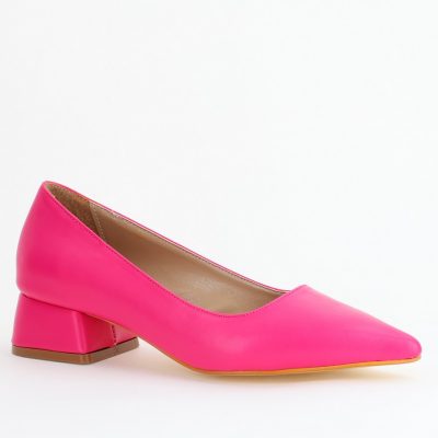 Pantofi Damă cu Toc Jos din Piele Ecologică Fuchsia mat (BS020AY2405468)