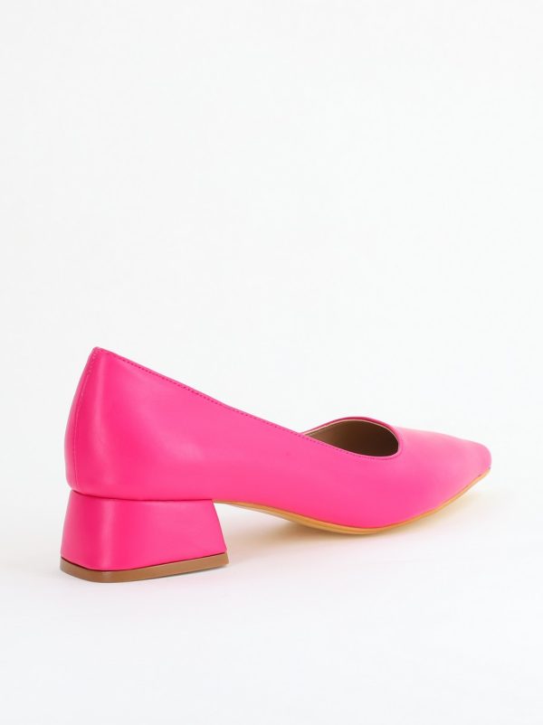Pantofi Damă cu Toc Jos din Piele Ecologică Fuchsia mat (BS020AY2405468) 126