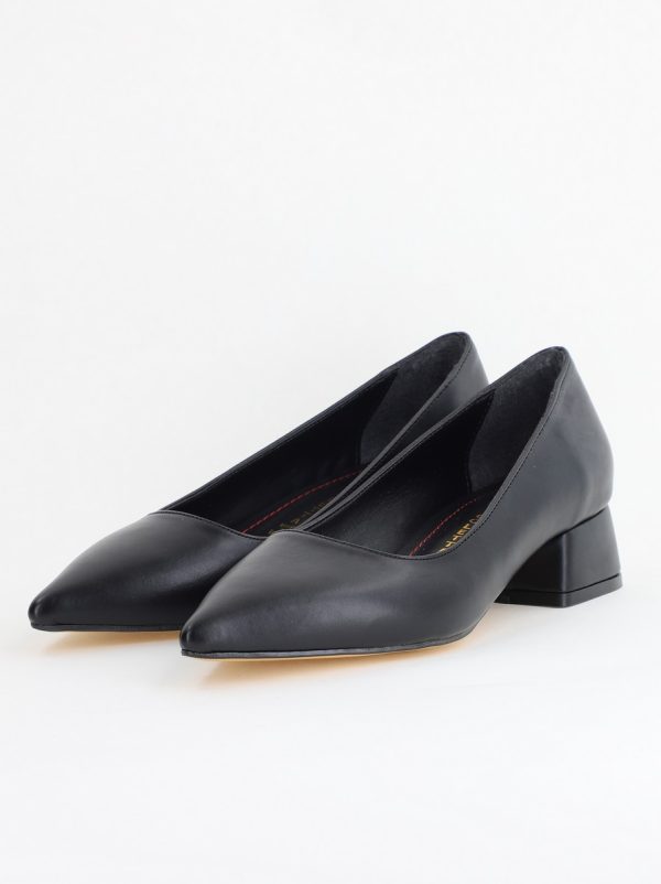Pantofi Damă cu Toc Jos din Piele Ecologică Negru mat (BS020AY2405466) 120