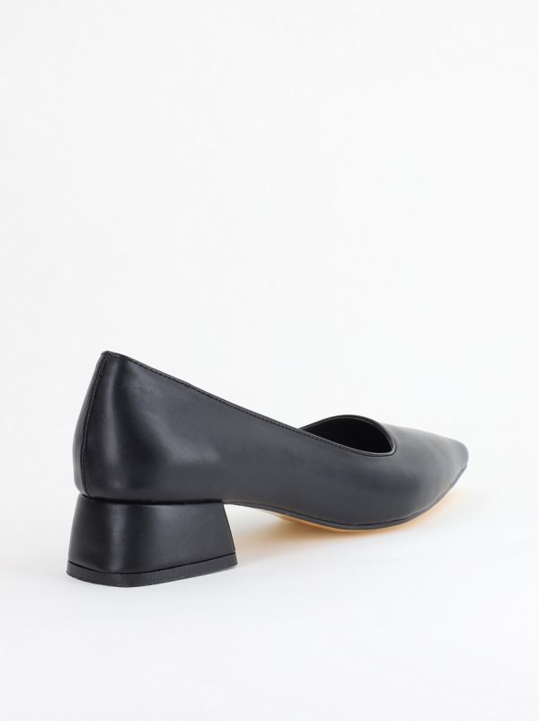Pantofi Damă cu Toc Jos din Piele Ecologică Negru mat (BS020AY2405466) 126