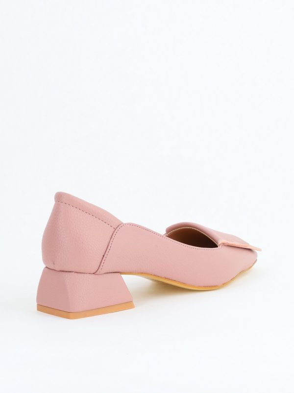 Pantofi Damă cu Toc Jos din Piele Ecologică Rose (BS500D2405288) 124