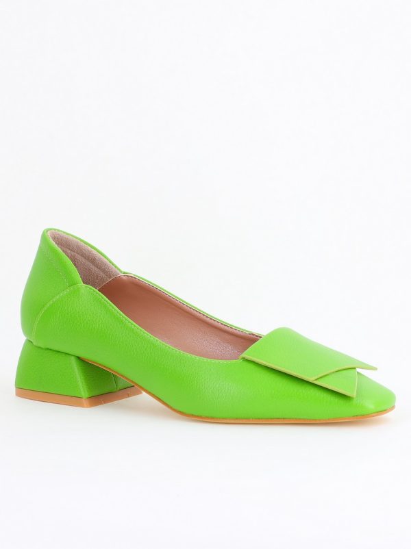 Pantofi Damă cu Toc Jos din Piele Ecologică Verde Benetton (BS500D2405287)