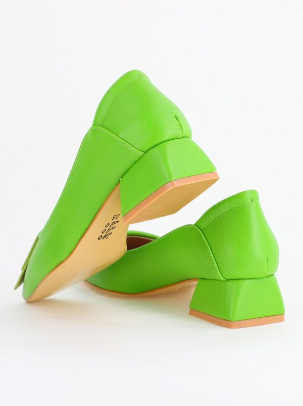 Pantofi Damă cu Toc Jos din Piele Ecologică Verde Benetton (BS500D2405287) 124