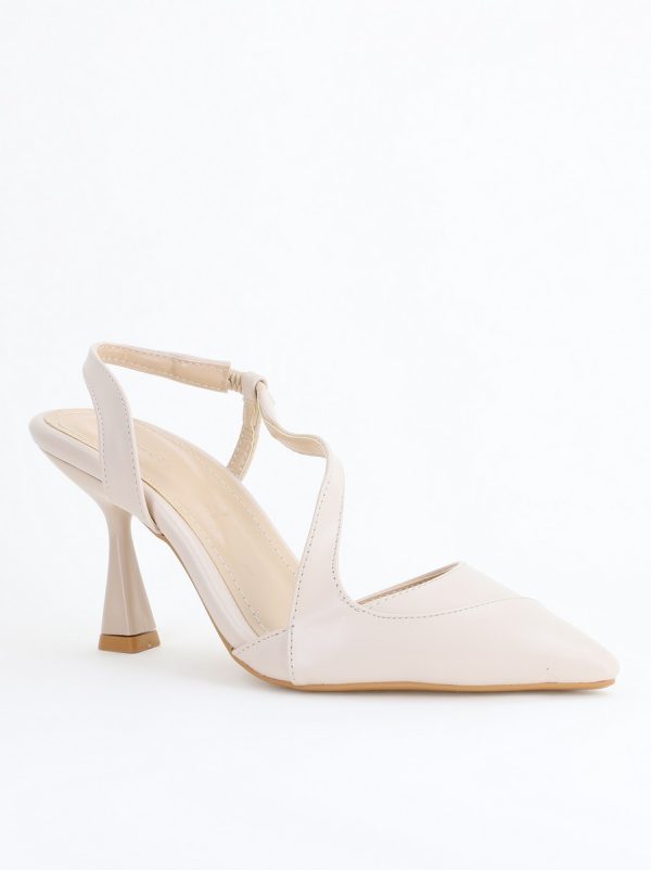 pantofi dama cu toc subtire din piele ecologica cu elastic bej bs805ay2405347 3