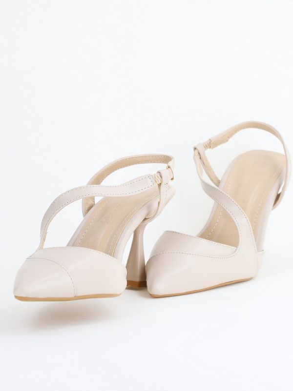 pantofi dama cu toc subtire din piele ecologica cu elastic bej bs805ay2405347 7