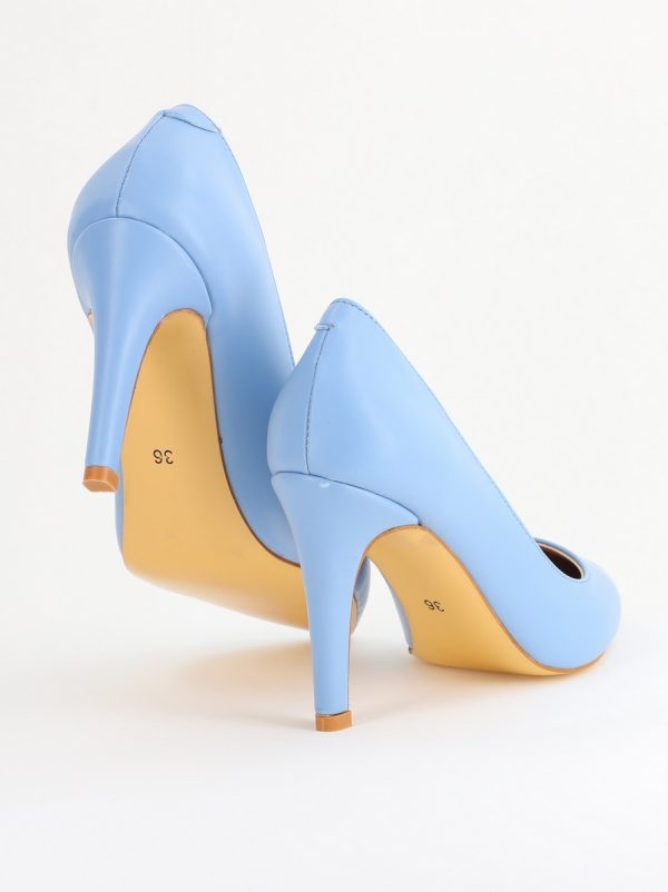 Pantofi Dama cu Toc Subtire Stiletto Piele Ecologică albastru (BS799AY2405420) 120