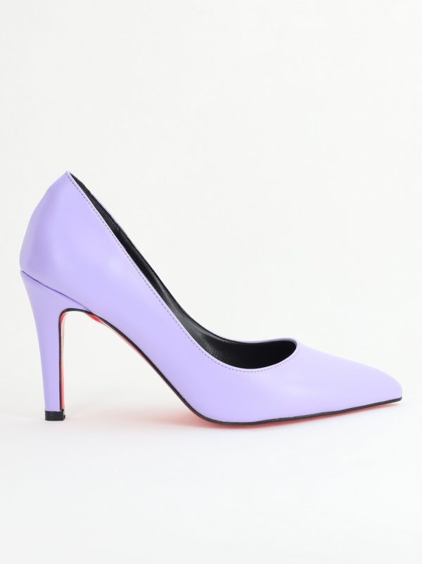 Pantofi Dama cu Toc Subtire Stiletto Piele Ecologică mov (BS799AY2405418) 122