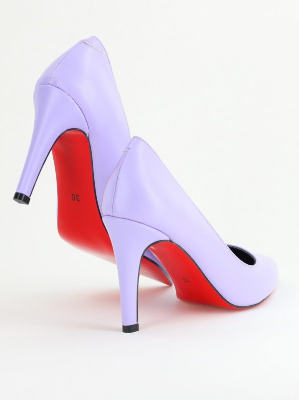 Pantofi Dama cu Toc Subtire Stiletto Piele Ecologică mov (BS799AY2405418) 120