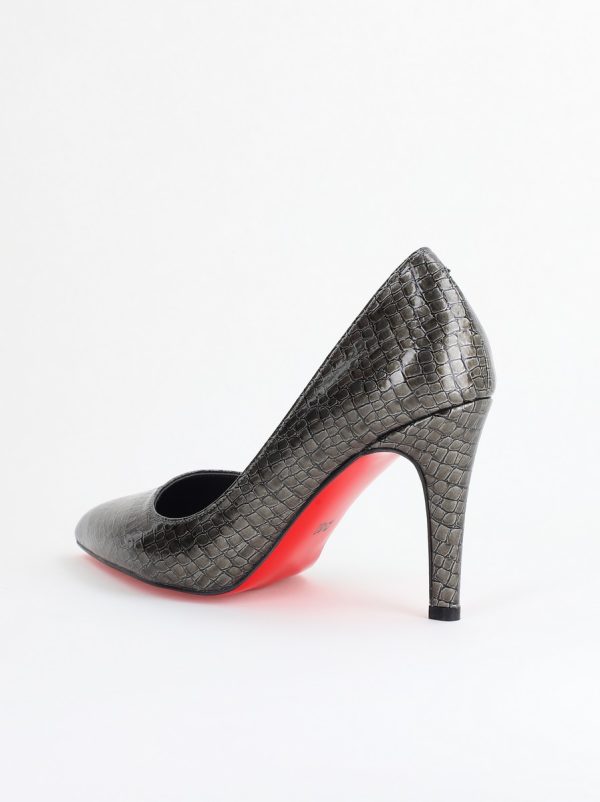 Pantofi Dama cu Toc Subtire Stiletto Piele Ecologică Platină (BS799AY2405290) 125