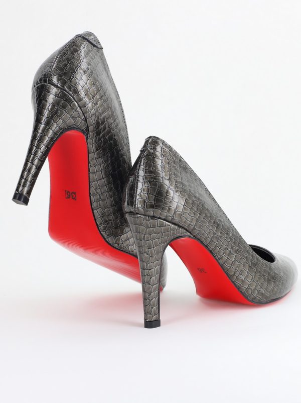 Pantofi Dama cu Toc Subtire Stiletto Piele Ecologică Platină (BS799AY2405290) 120