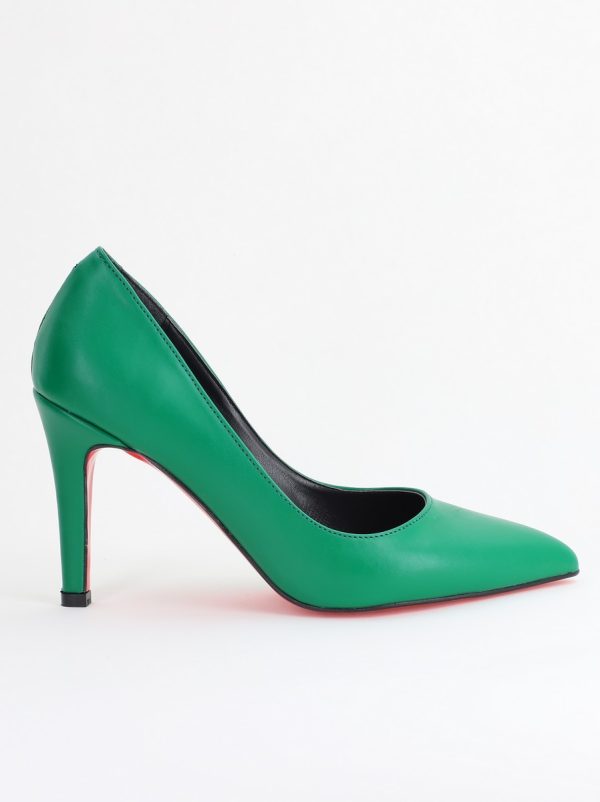 Pantofi Dama cu Toc Subtire Stiletto Piele Ecologică verde (BS799AY2405421) 122