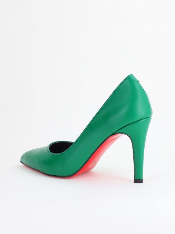 Pantofi Dama cu Toc Subtire Stiletto Piele Ecologică verde (BS799AY2405421) 125