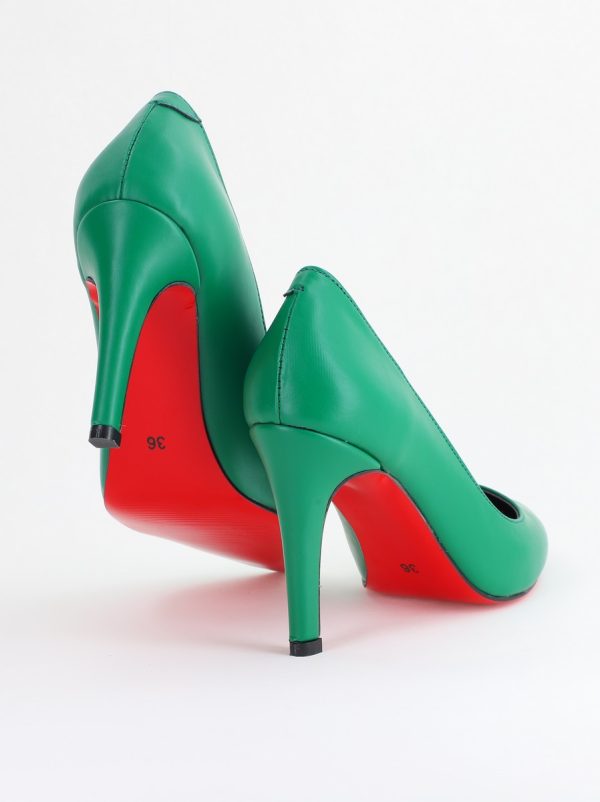 Pantofi Dama cu Toc Subtire Stiletto Piele Ecologică verde (BS799AY2405421) 120