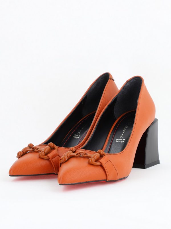 pantofi maro cu toc gros piele eco varf ascutit bs732tay2404265 2