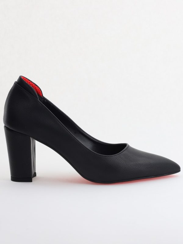 Pantofi pentru Femei cu Toc Gros Piele Ecologică Varf Ascutit culoare Negru - BS980KAY2405515 120
