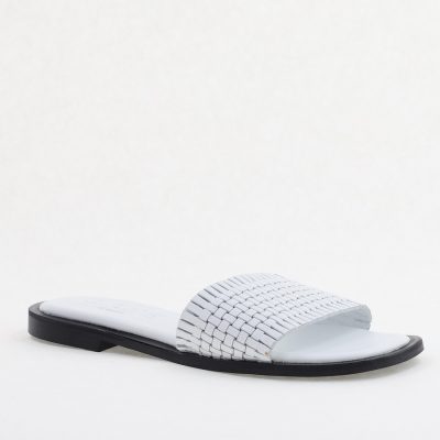 Papuci Damă Fără Toc din Piele Naturală culoare Alb Nicoletta (BS21TR2405527)