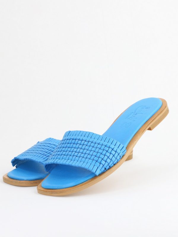 Papuci Damă Fără Toc din Piele Naturală culoare Albastru Nicoletta (BS21TR2405525) 120