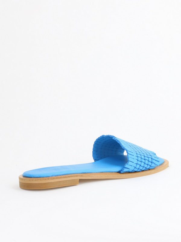 Papuci Damă Fără Toc din Piele Naturală culoare Albastru Nicoletta (BS21TR2405525) 126