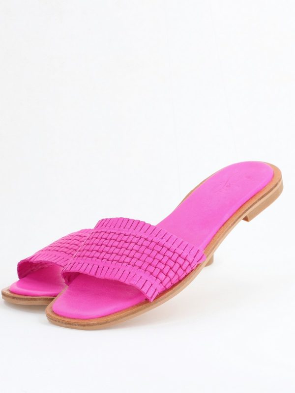 Papuci Damă Fără Toc din Piele Naturală culoare Fuchsia Nicoletta (BS21TR2405528) 120