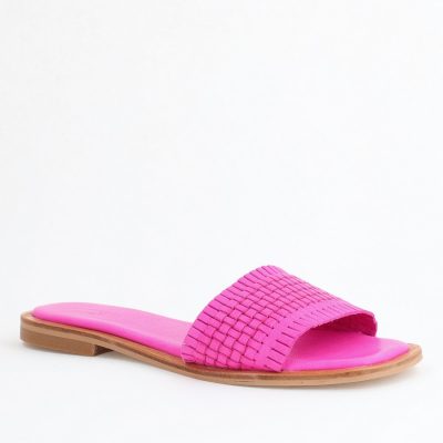 Papuci Damă Fără Toc din Piele Naturală culoare Fuchsia Nicoletta (BS21TR2405528)