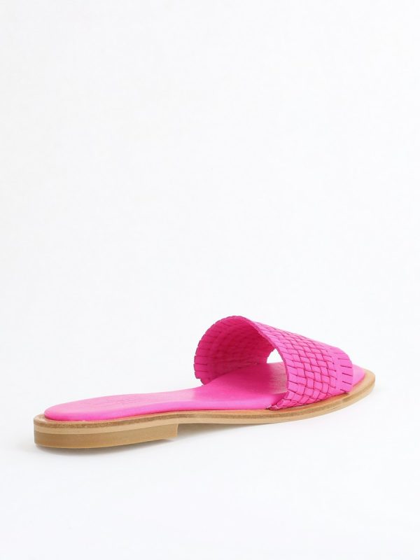 Papuci Damă Fără Toc din Piele Naturală culoare Fuchsia Nicoletta (BS21TR2405528) 126